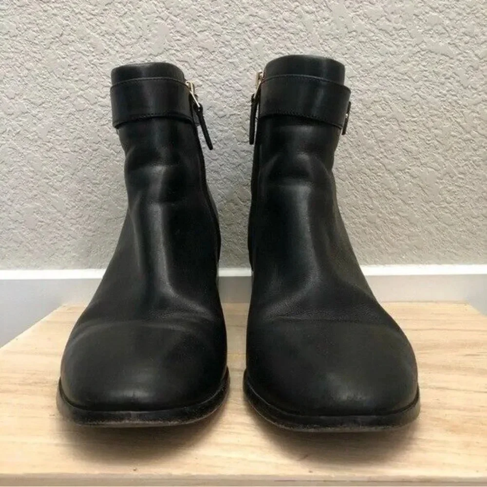 Tory Burch Black Sofia Dress Leather Ankle Bootie 7.5